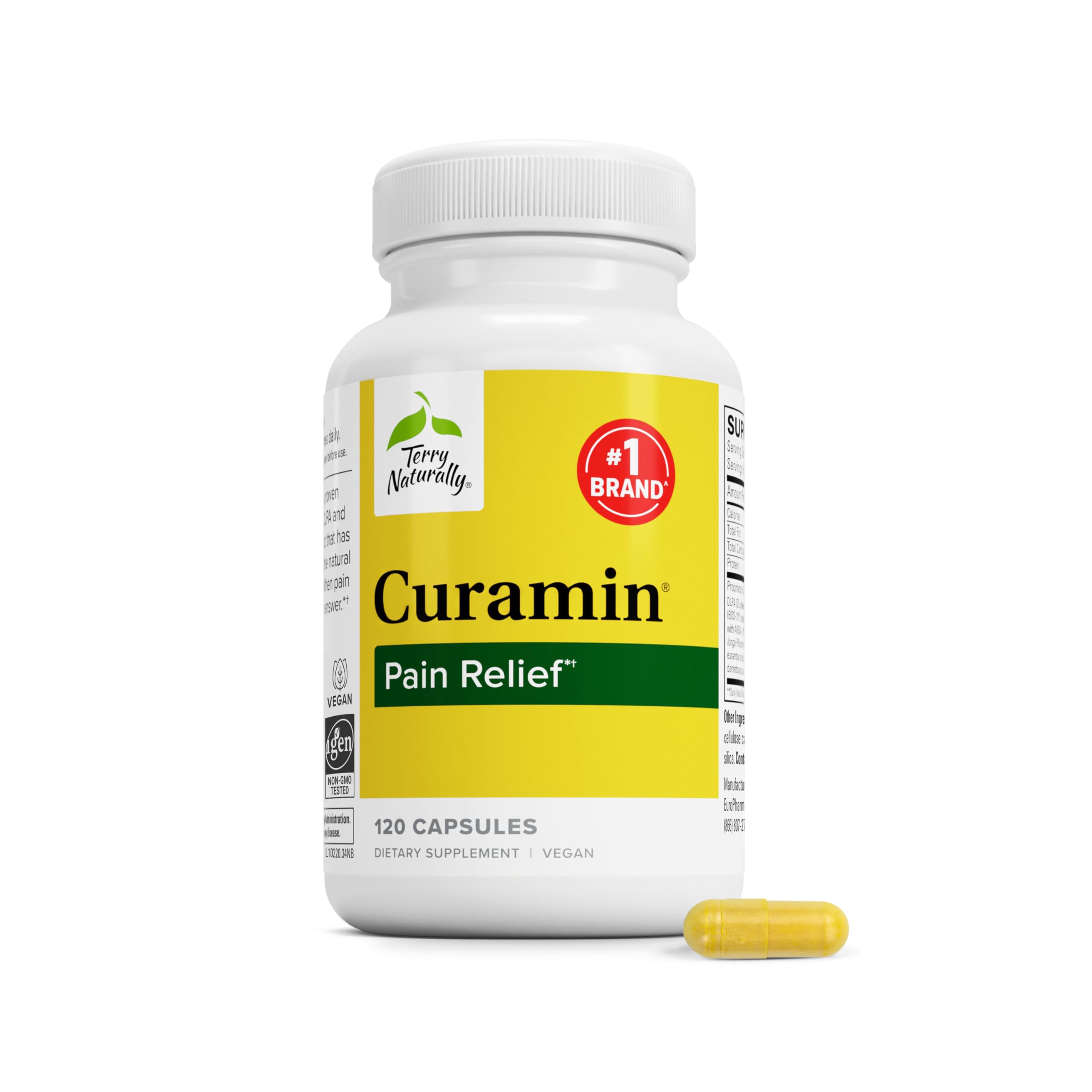 Terry Naturally Curamin - Muscle Soreness & Pain Relief - 120 Count Pack of 1 120 Count (Pack of 1)