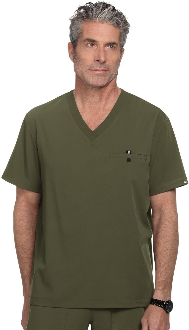 KOI Next Gen On Call Men's 1-Pocket Tuck-in Scrub Top