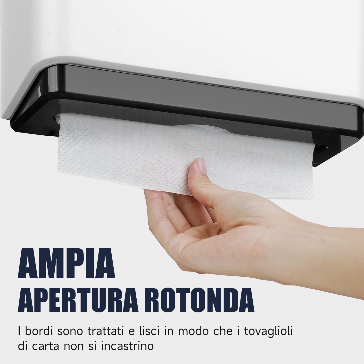AIKE Dispenser Carta Asciugamani da Parete,per Z-Fold Carta Piegata di Dimensioni 25,3 x 8 cm o Inferiori,Può Contenere 200 Fogli