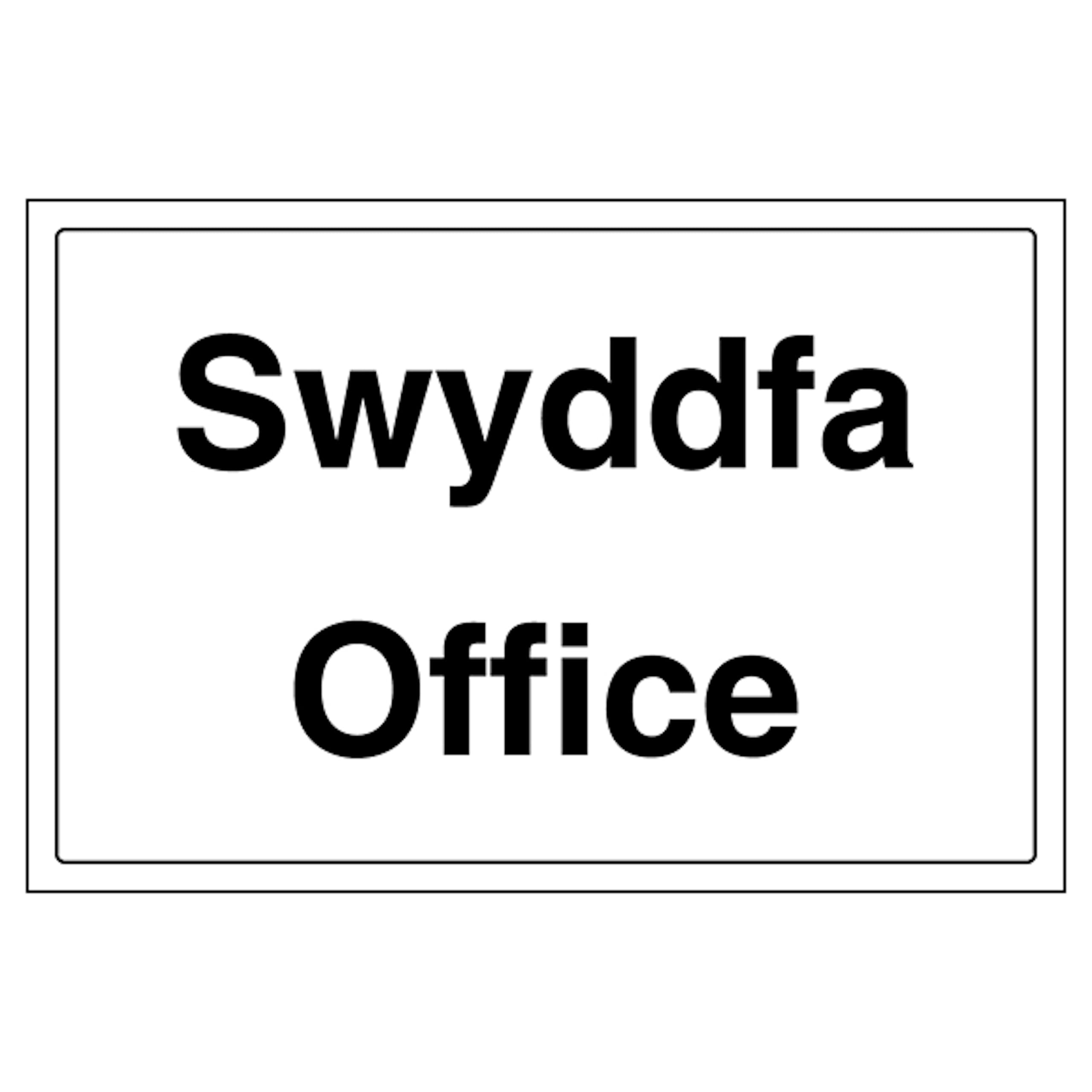 V Safety Welsh/English - Office 300 x 200 mm - 3mm Aluminium Composite Safety Sign