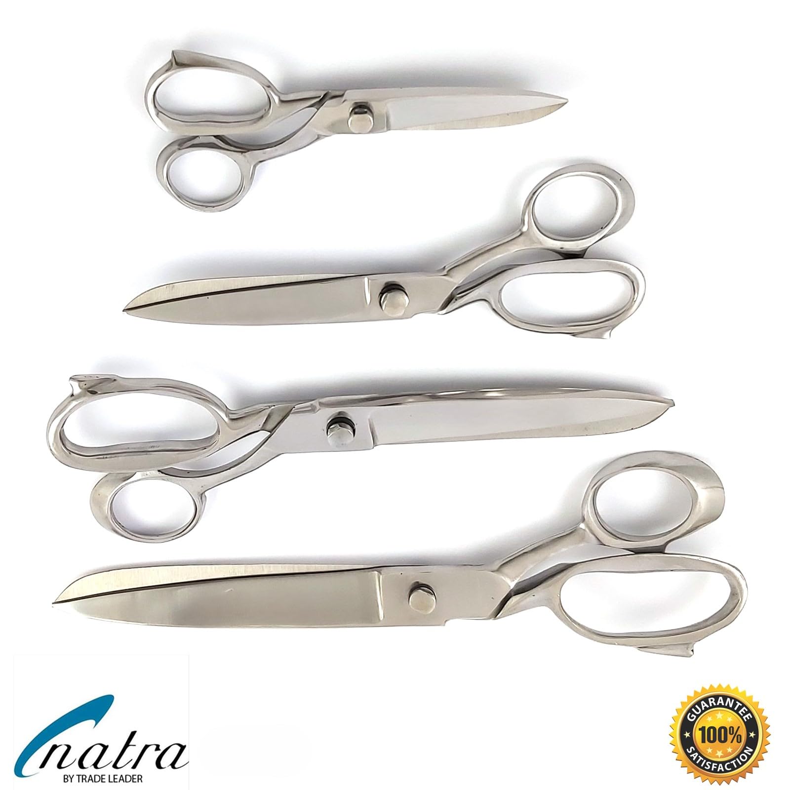 NATRA - Juego de 4 tijeras de costura para tela y ropa
