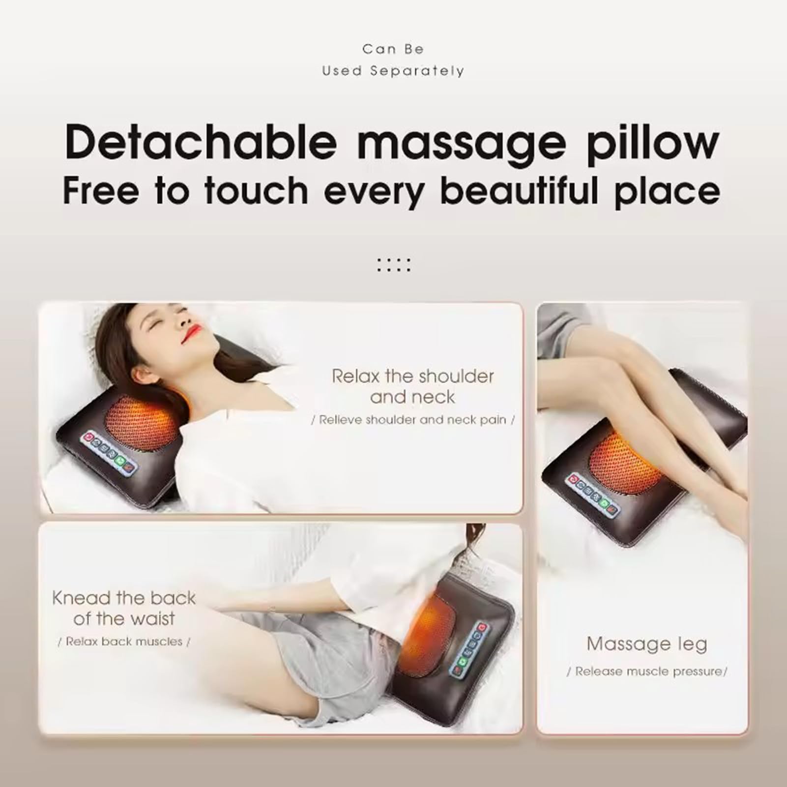 AVSMGP Esterilla De Masaje Multimodo con Calor - Masajeador Shiatsu De Cuerpo Completo para Aliviar El Dolor De Cuello Y Espalda Colchoneta Vibratoria Portátil para Uso Doméstico