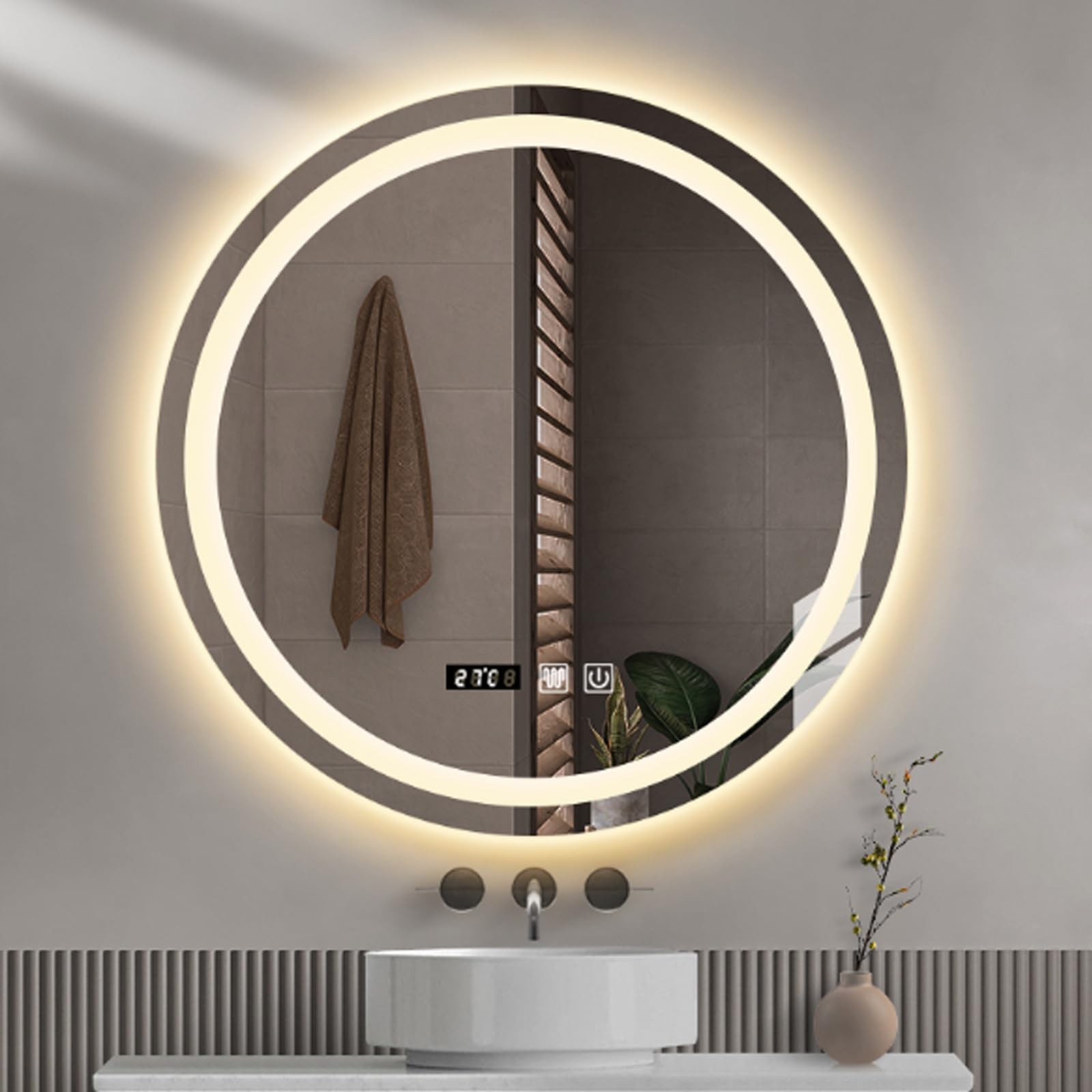 Miroir decoration murale salle de bain rétroéclairé pour un maquillage parfait au réveil