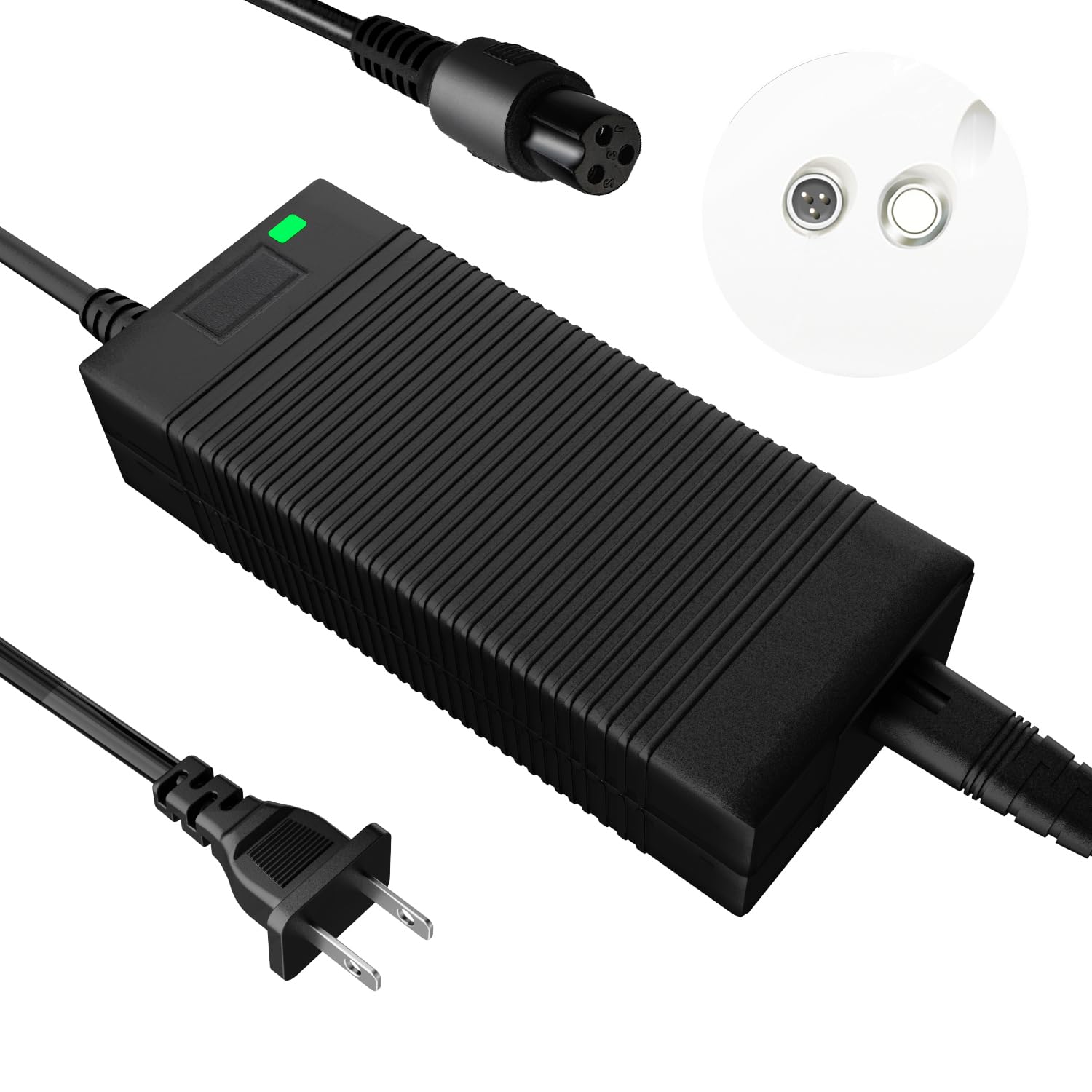 EVAPLUS UL Certified 54.6V Fast Charger with XLR Plug - 13S 48V Lithium Battery Charger for Electric Bikes, Mobility Scooters