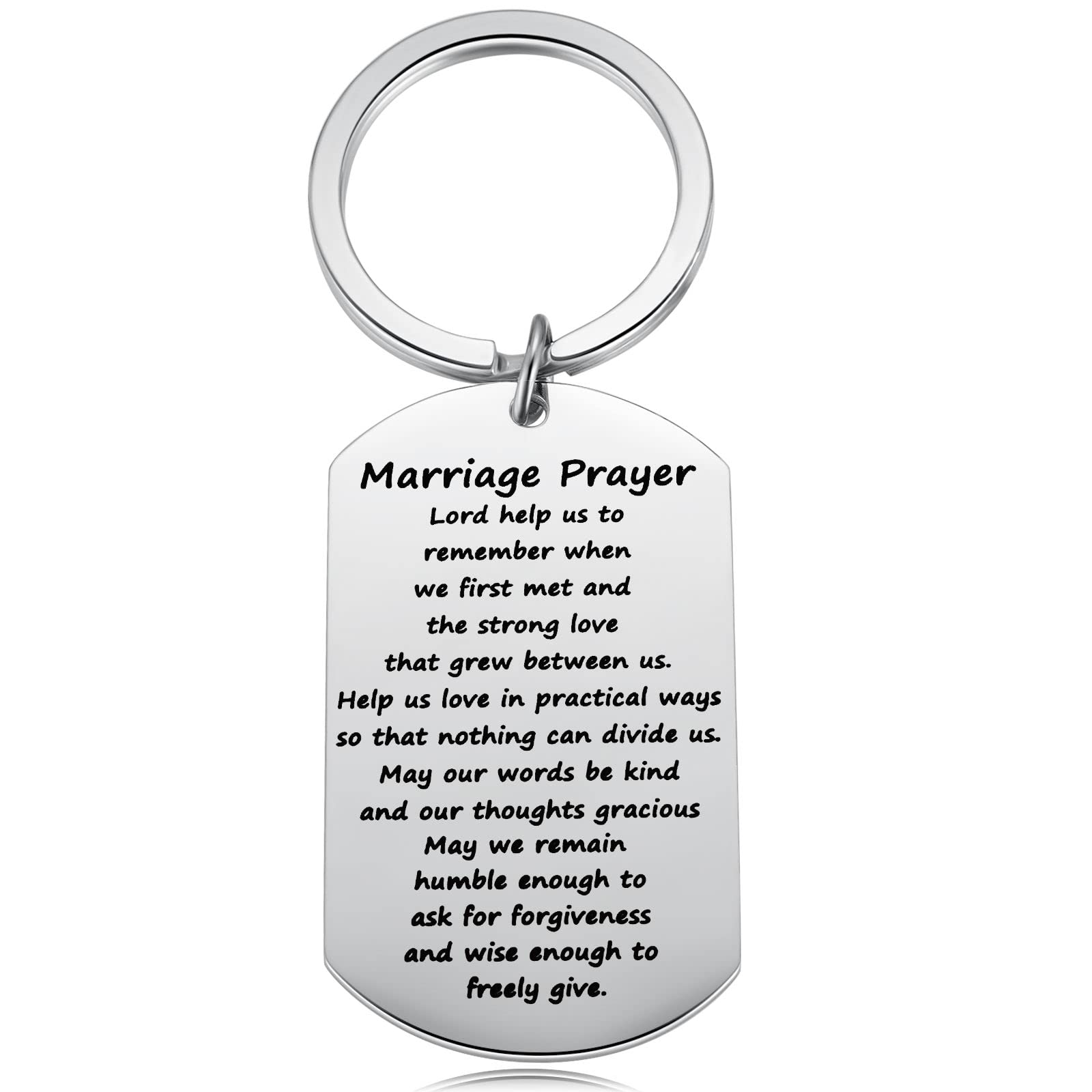 Kvekstio Marriage Prayer Wedding Anniversary Keyring Newlywed Gifts for Getting Married Wife Husband, Just Wed Christian Engagement Gifts for Bride Groom, Metal, not known