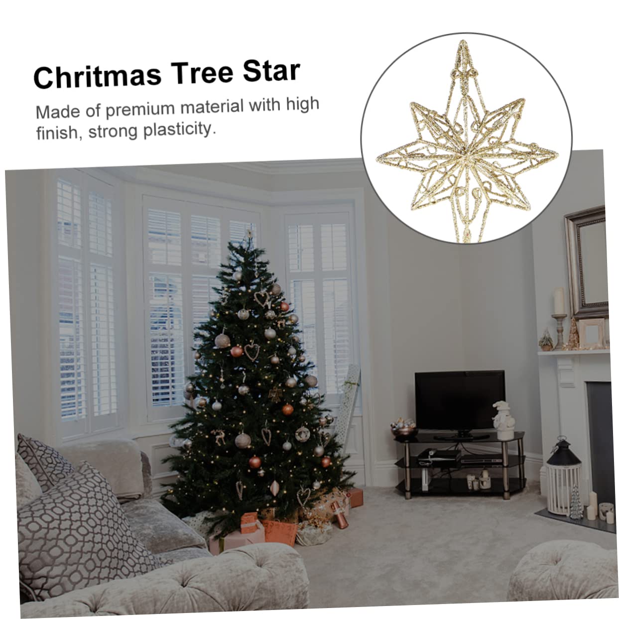 IMIKEYA Lot De 3 Étoiles De Sapin De Noël Anis pour Décoration De Table Facile À Utiliser 16 X 30 Cm sans Lumières