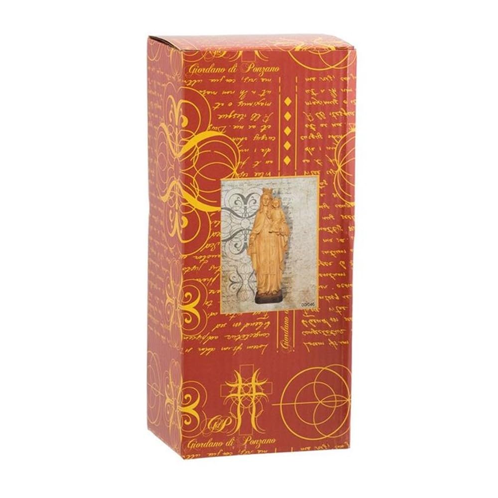 Figura Virgen del Carmen patrona de los Marineros Imagen Religiosa 20 cm. Resina Color Madera Clara