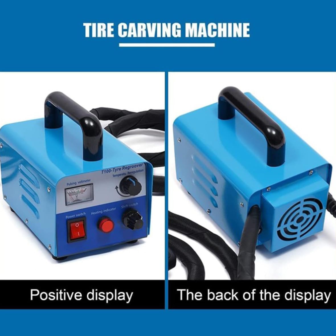 Macchina scanalatrice per pneumatici, 400 W riscaldata per pneumatici - Macchina manuale per scanalatura di pneumatici in gomma per camion e auto con kit di lame per pneumatici da corsa e camion