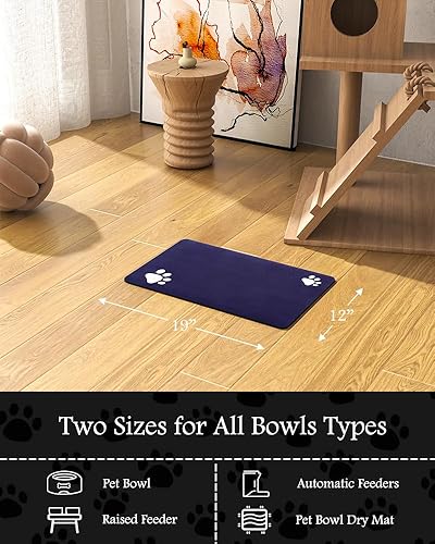 Miniatura 7 de Tapete para comedero de mascotas, absorbente, para tazón de alimentos y dispensador de agua del perro, no deja manchas, se seca rápido