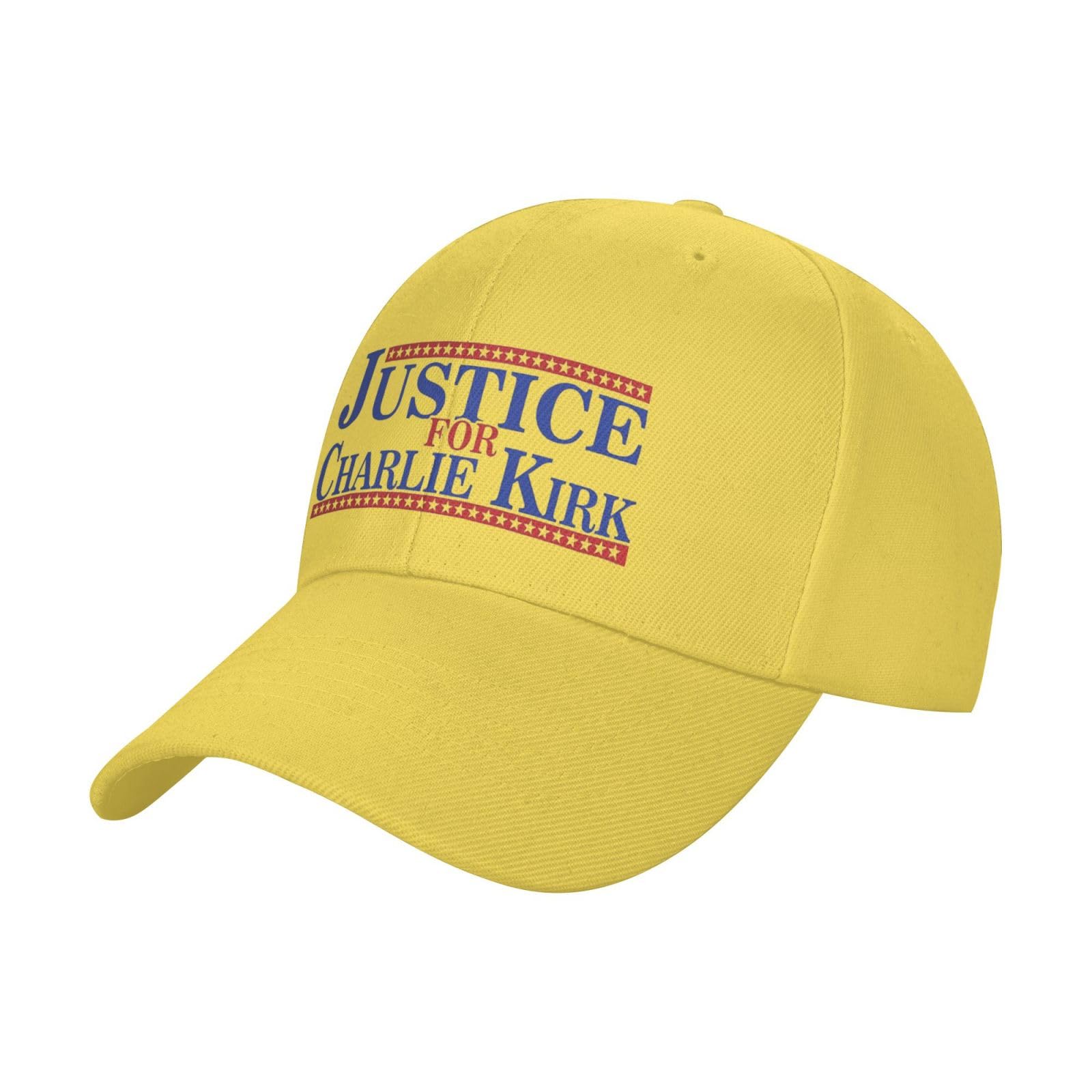 Peiyeety Unisex Yellow Rip Charlie Kirk Hat Justice For Charlie Kirk Baseball Cap For Men And Women Adjustable Golf Dad Hat
