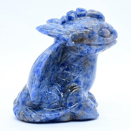 Miniatura 6 de Anlingem Estatua de Figura de Cráneo de Dragón Sin Dientes de 2 Pulgadas, Estatua de Escultura de Animal de Cristales y Piedras Curativas Reiki