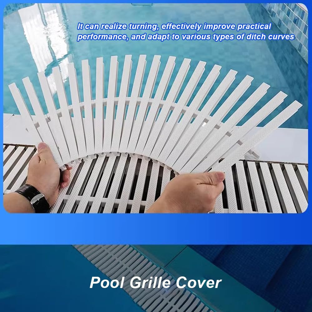 Griglia di drenaggio per piscina e grondaia da bagno, copertura antiscivolo in PVC da 18 cm per bordo piscina, Draina Solut, accessorio a bordo piscina, supporto ad alta qualità