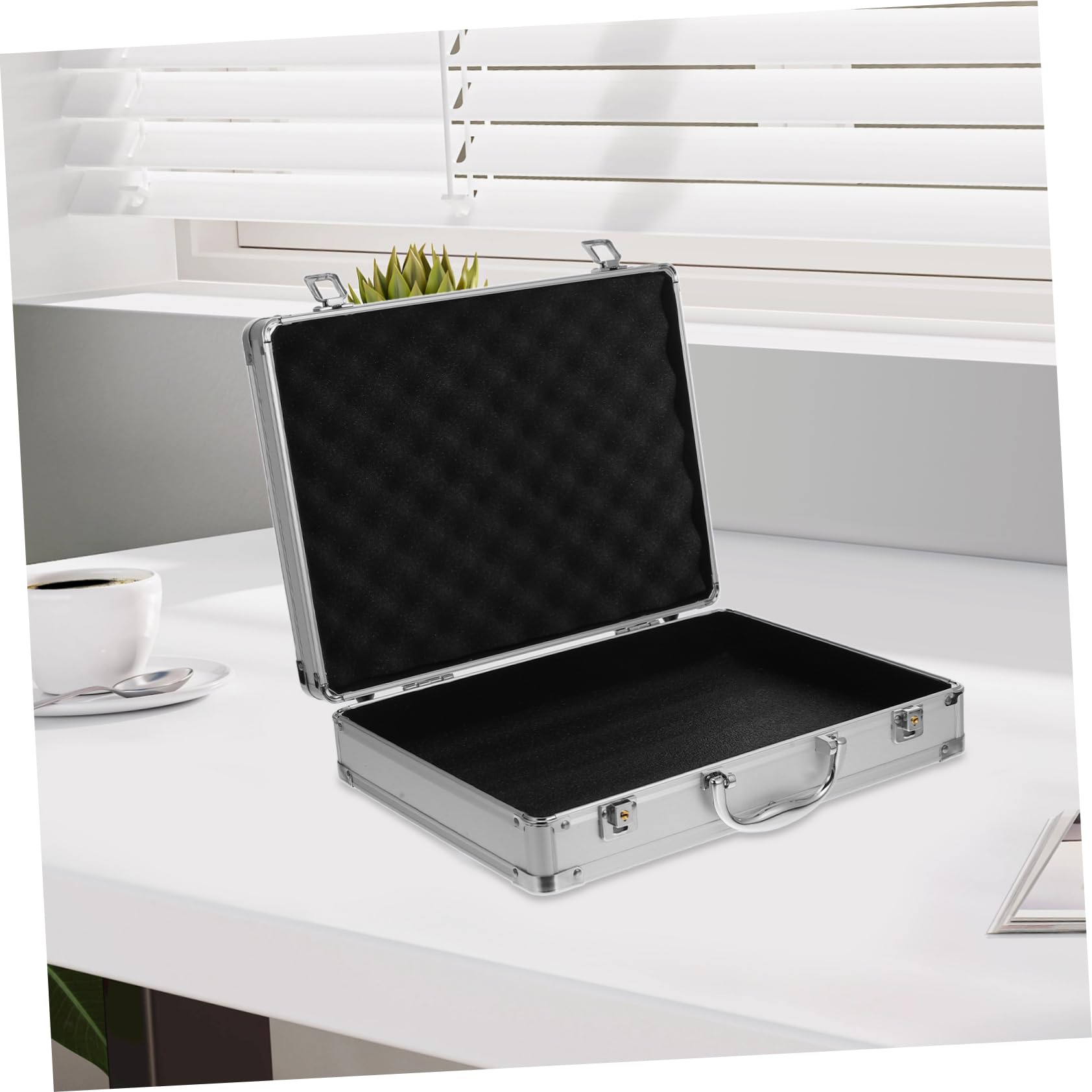 NUOBESTY Degli Attrezzi Multifunzionale in Alluminio Scatola Immagazzinaggio Capacità Maniglia Rinforzata Organizer Per Utensili Portatile Valigetta Per Trasporto Degli Attrezzi e