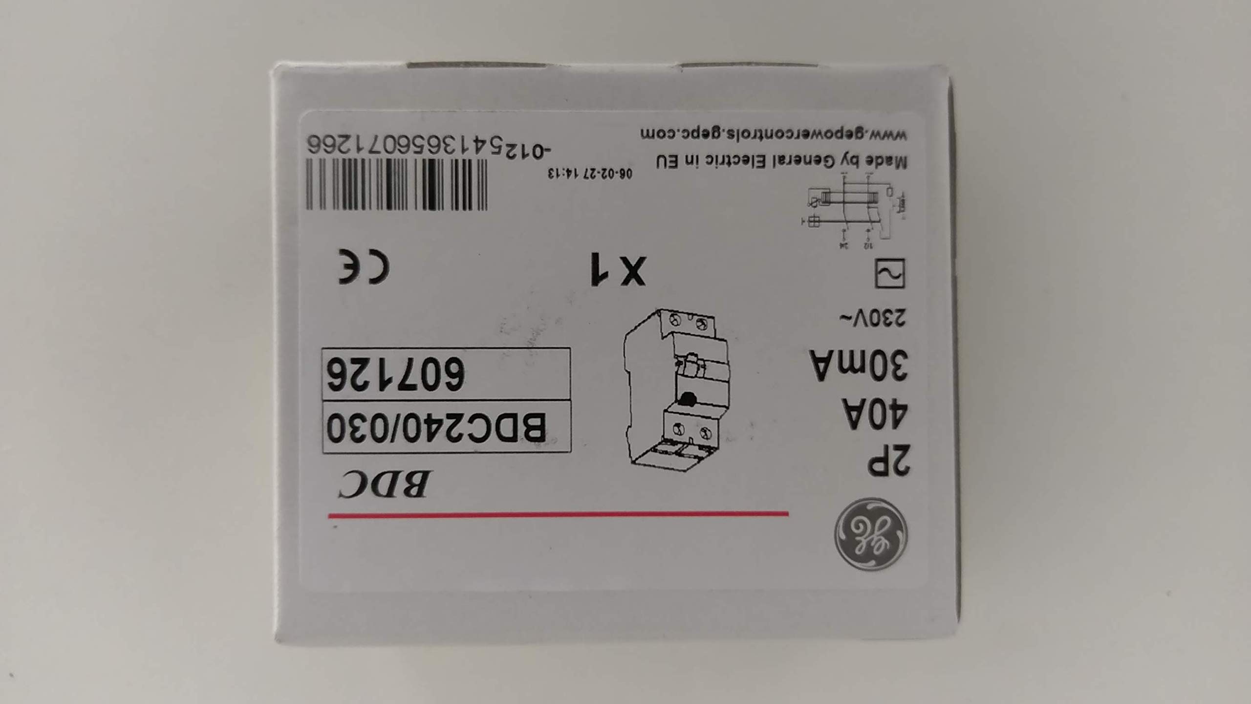 Interruttore differenziale Puro (Salvavita) 2 Poli, In 40A, Idn 0.03A (30 mA)