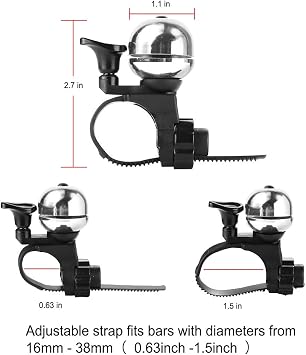 Accmor Classic Bike Bell, Adjustable Bicycle Bell Fits Any Bike Handlebar, Universal Bike Bell Loud Crisp Clear Sound Bike Bell for Adults Kids Bike