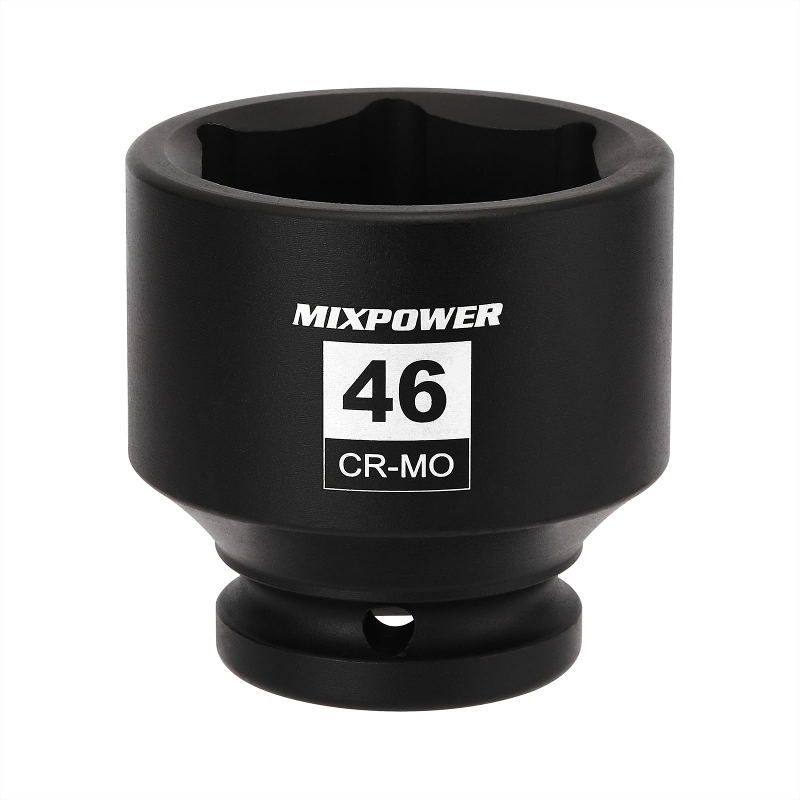 MIXPOWER 3/4" Drive Shallow Impact Socket, 46mm, CR-MO, Metric, 6 Point, Axle Nut Impact Grade Socket for Easy Removal