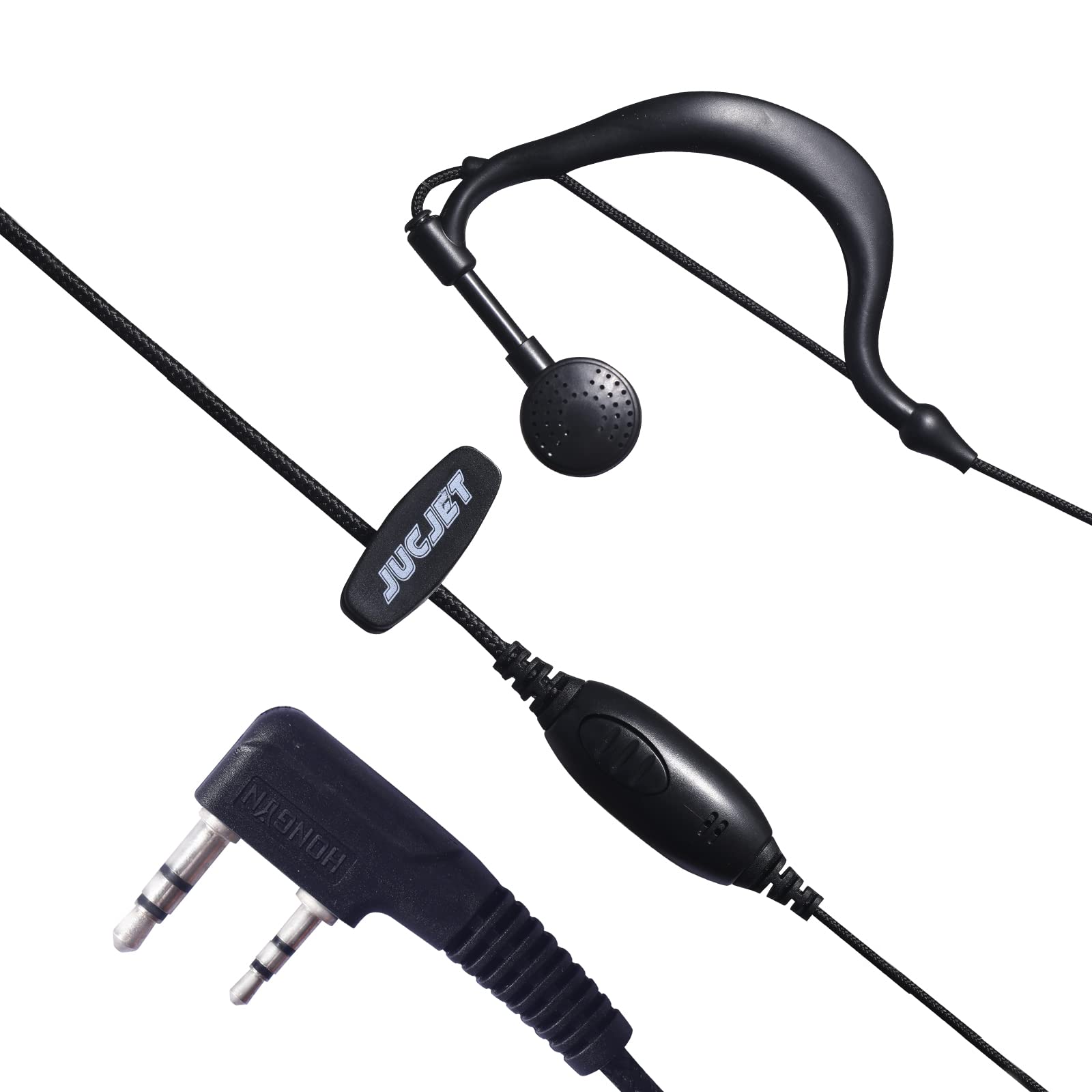 Radio Oreillett 2 Pin Compatible Acoustic Tube Security Bodyguard Écouteurs PTT Mic BF-88E BF-888S UV-5R UV-5RE 2 voie 5 pièces