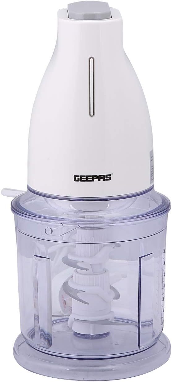 Geepas Multi Chopper, 700ml Capacity Chopping Jar, GMC42016 | 6 Pcs Stainless Steel Blades | 500W Chopper | Perfect for Salads Salsa Pesto Curry Pastes & More