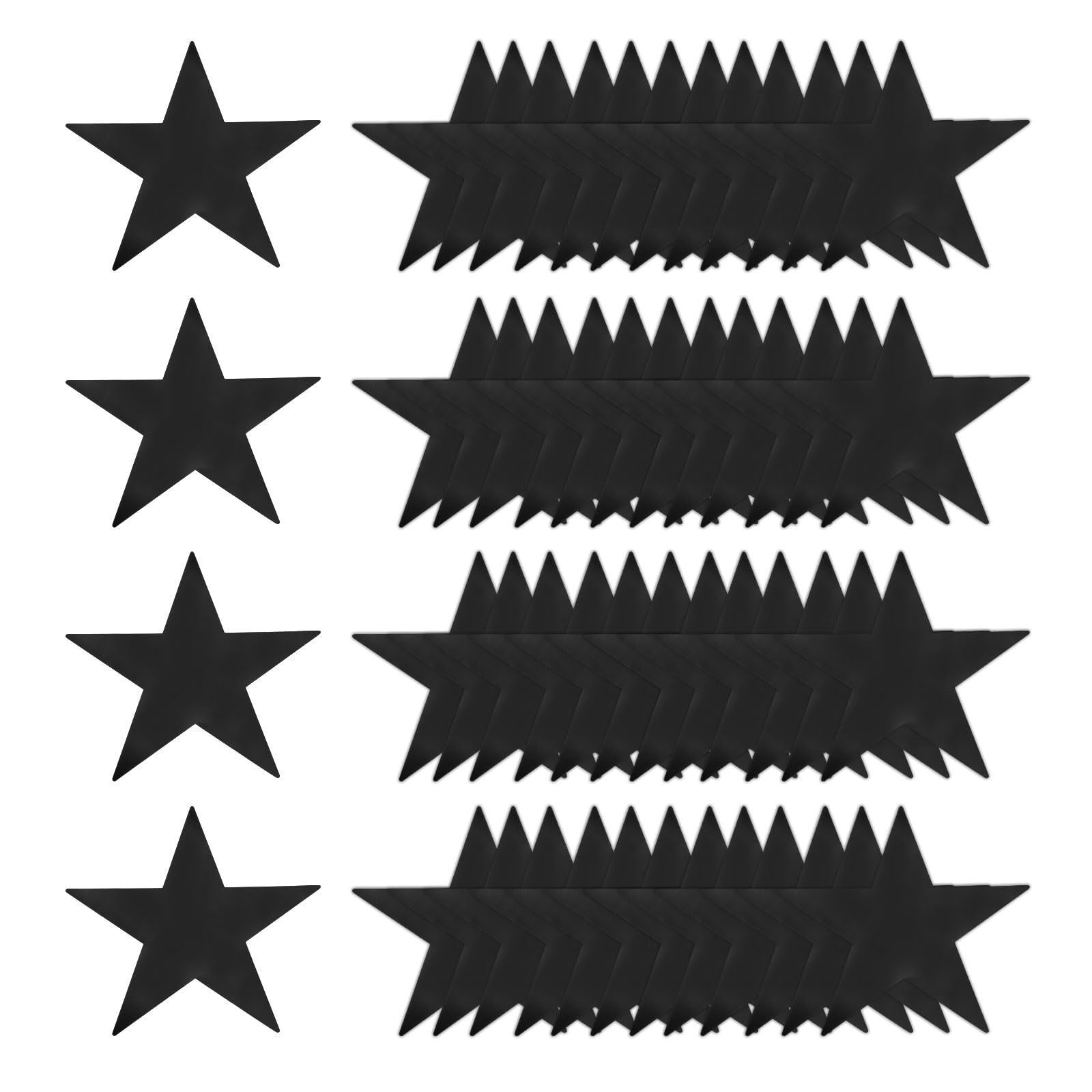 sourcing map Black Stars Cutouts Decoration, 100 Pcs 6" Double Printed Paper Stars Cutout Confetti Cardboard Stars Decorations for Bulletin Board Wall Classroom Party — image 1