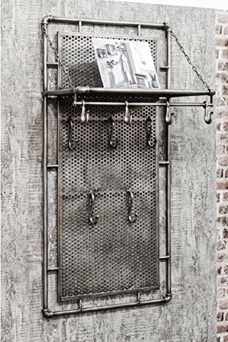 Garderobe murale anthracite HAKU en métal style industriel de dimensions 60x120 cm - 3