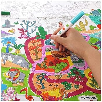 Download Giant Coloring Poster Wall Size Coloring Book Wall Decal Huge Coloring Page Oversize The World Theme Poster Doodle Art For Kids Children Adults Family Classroom The World Amazon Ae Home