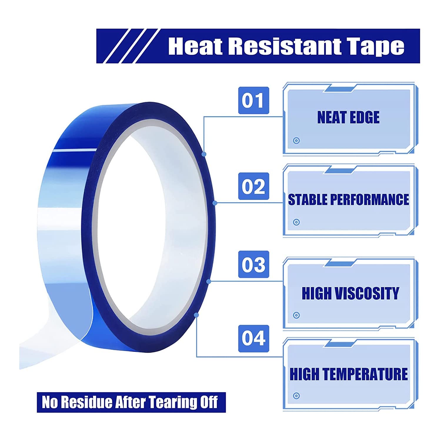 6 Rotoli 20mm X33M Blu Nastro Di Ad Alta Temperatura Resistente Al Nastro Di Trasferimento Di Per La Stampa Di Sublimazione Di - 3