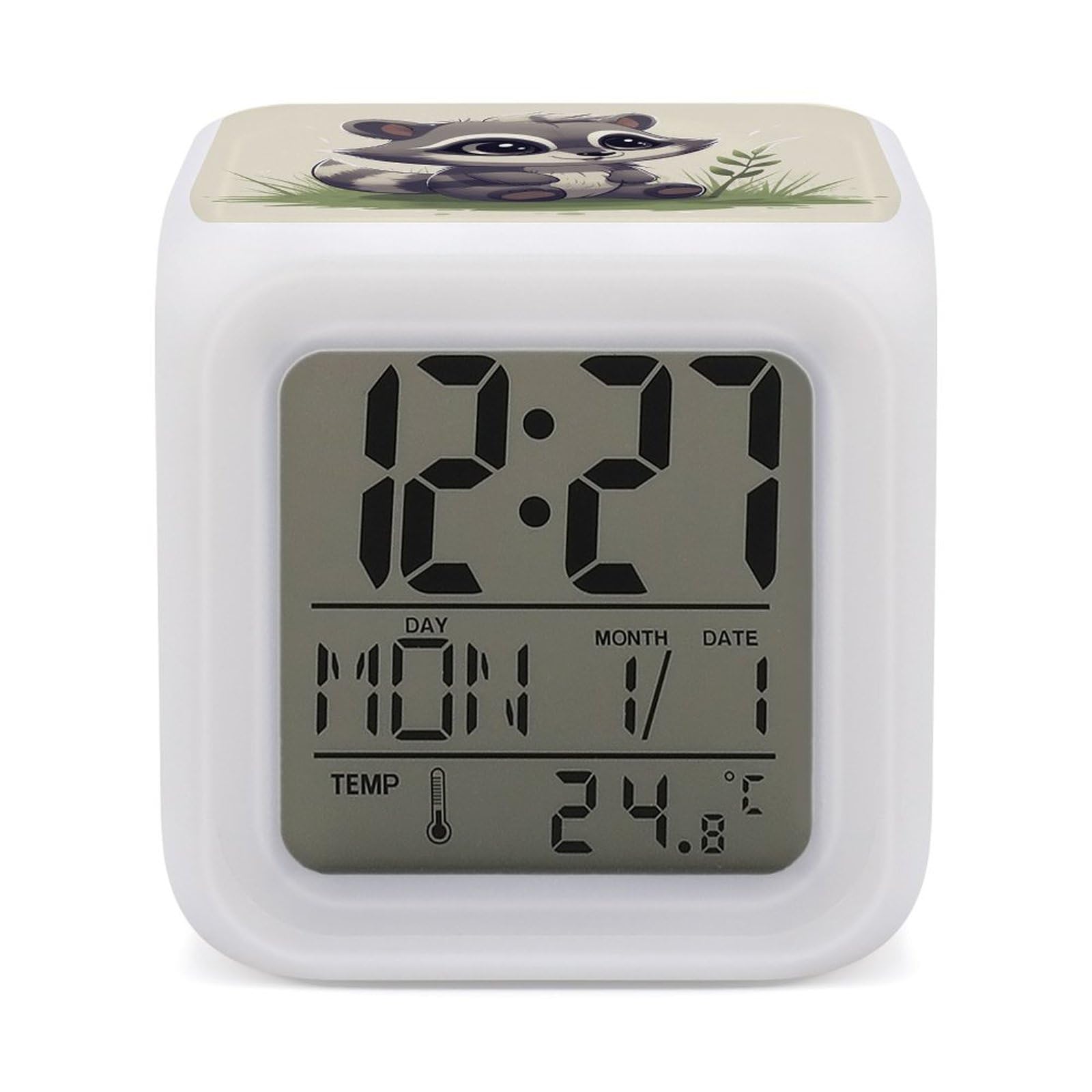 Reloj despertador digital LED multicolor para dormitorio y oficina moderna