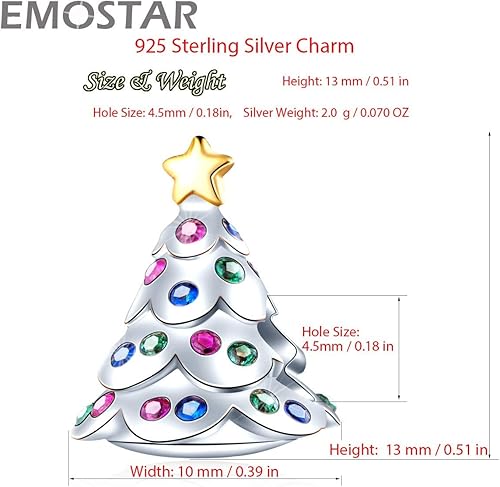 Miniatura 4 de Juego de dijes de Navidad para pulseras de Navidad Pandora, dijes de árbol festivo y árbol familiar de la vida, juego de joyas en plata de ley 925,