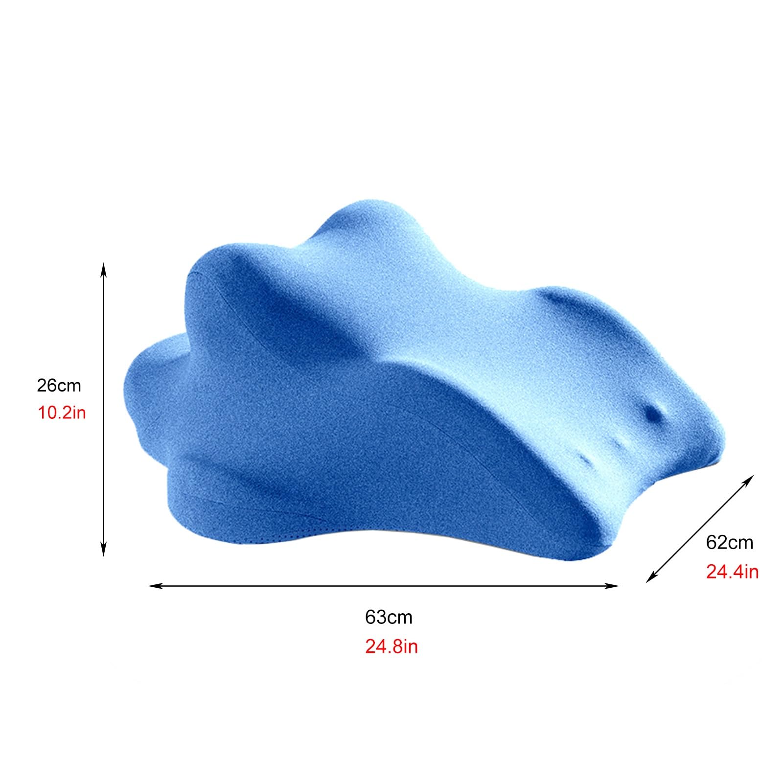 ERRULAN Bed Wedge Pillow with Removable Cover, Bed Rest Pillow for Hot Sleepers & Neck Paim, Acid Reflux Pillow for Traveling & Camping(Blue)