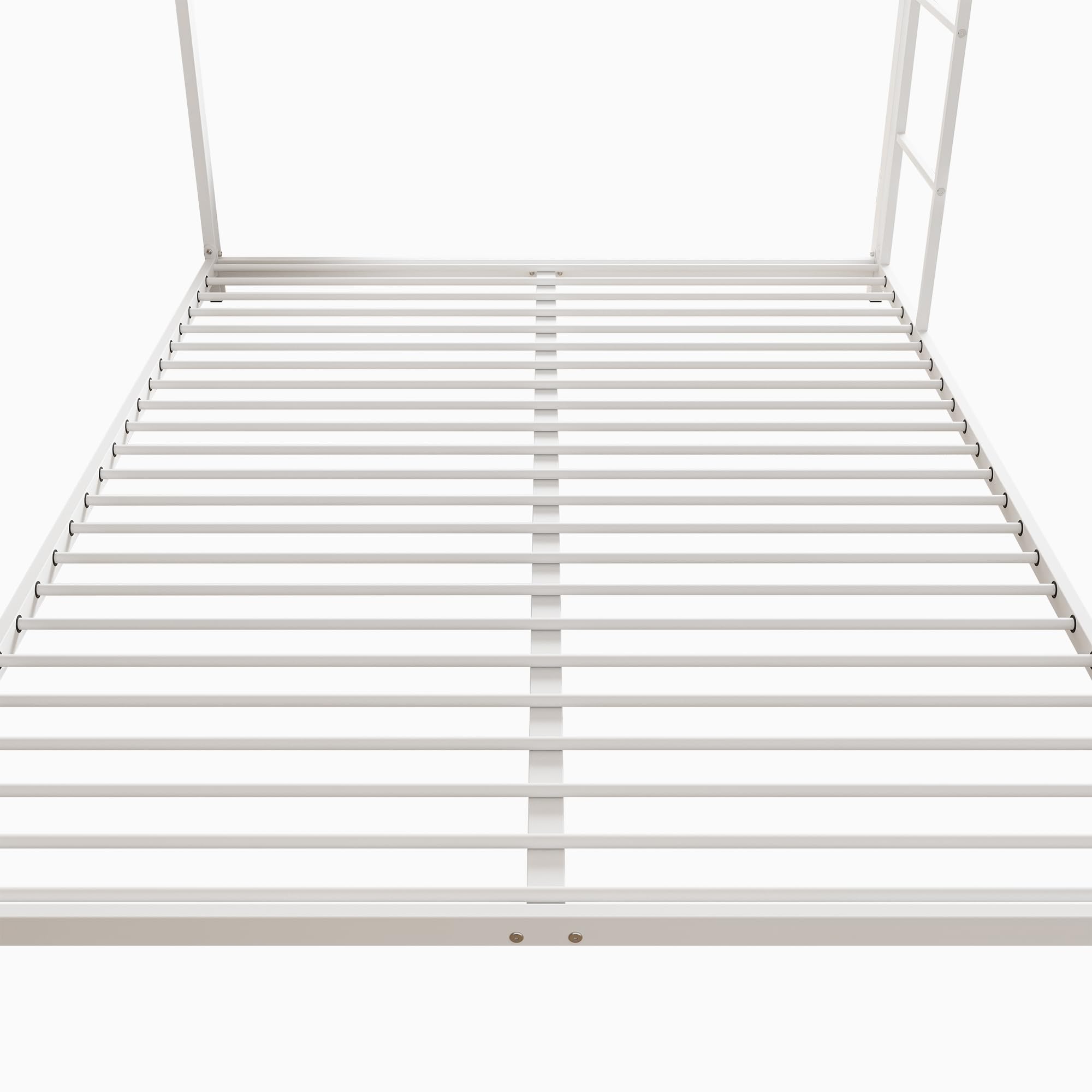 Moimhear Cama de hierro, 140 x 200 cm, camas infantiles, literas de hierro, literas de hierro en forma clásica, color blanco, 140 x 200 cm, WX000125-6