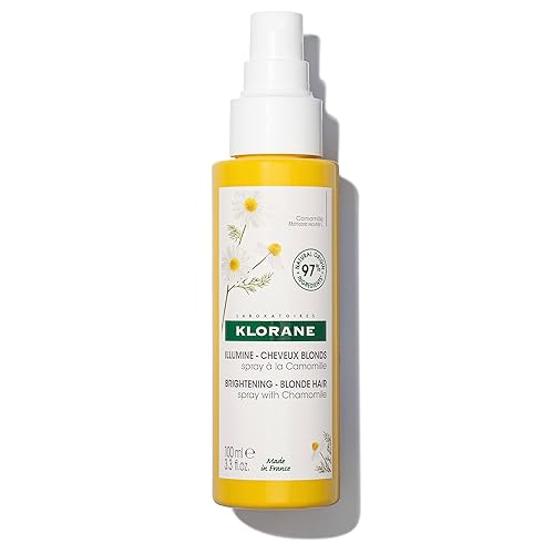 Klorane Spray iluminador solar con manzanilla - Mejora los reflejos e ilumina el cabello rubio - Peróxido de hidrógeno amoníaco silicona parabenos y
