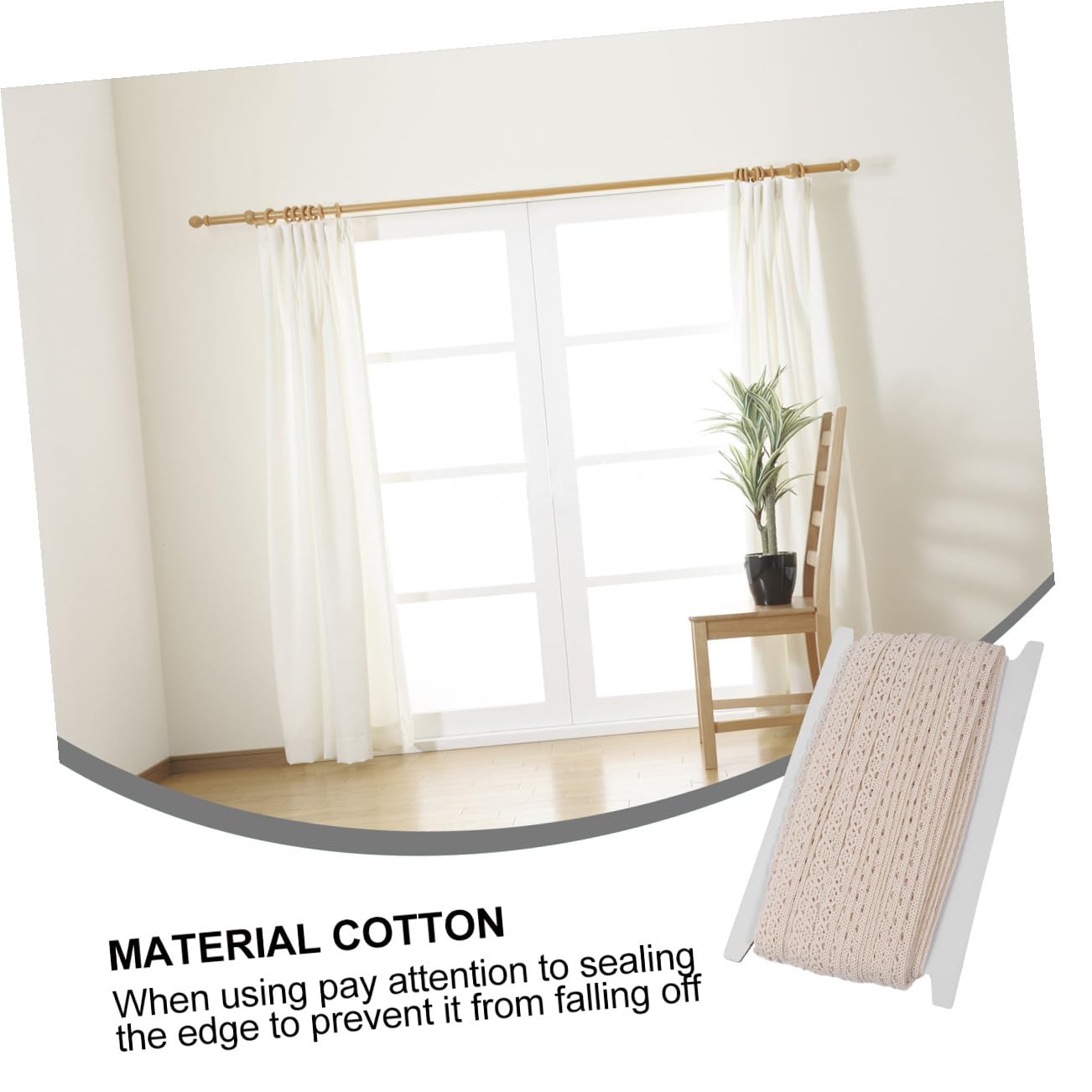 Gadpiparty 3 Cinta de Encaje de Algodón de Yards para Manualidades Diy Borde Decorativo para Manteles Cortinas y Ropa Material de Costura y Multifuncional