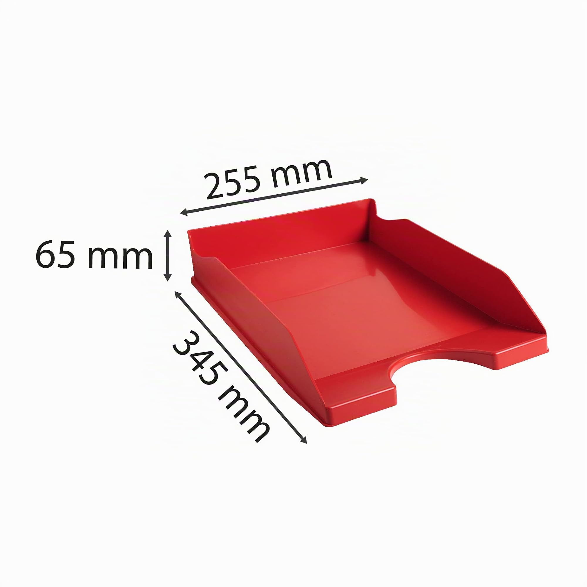 Exacompta - Réf. 123107D - Lot de 10 corbeilles à courrier ECOTRAY - dimensions utiles 34 x 25 x 6,5 cm - pour documents au format A4+ - couleur rouge - certifié Ange Bleu