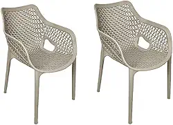Kit com 2 Cadeiras Poltrona Suits Cor Nude Resistente Jantar Área Externa Moderna Escritório