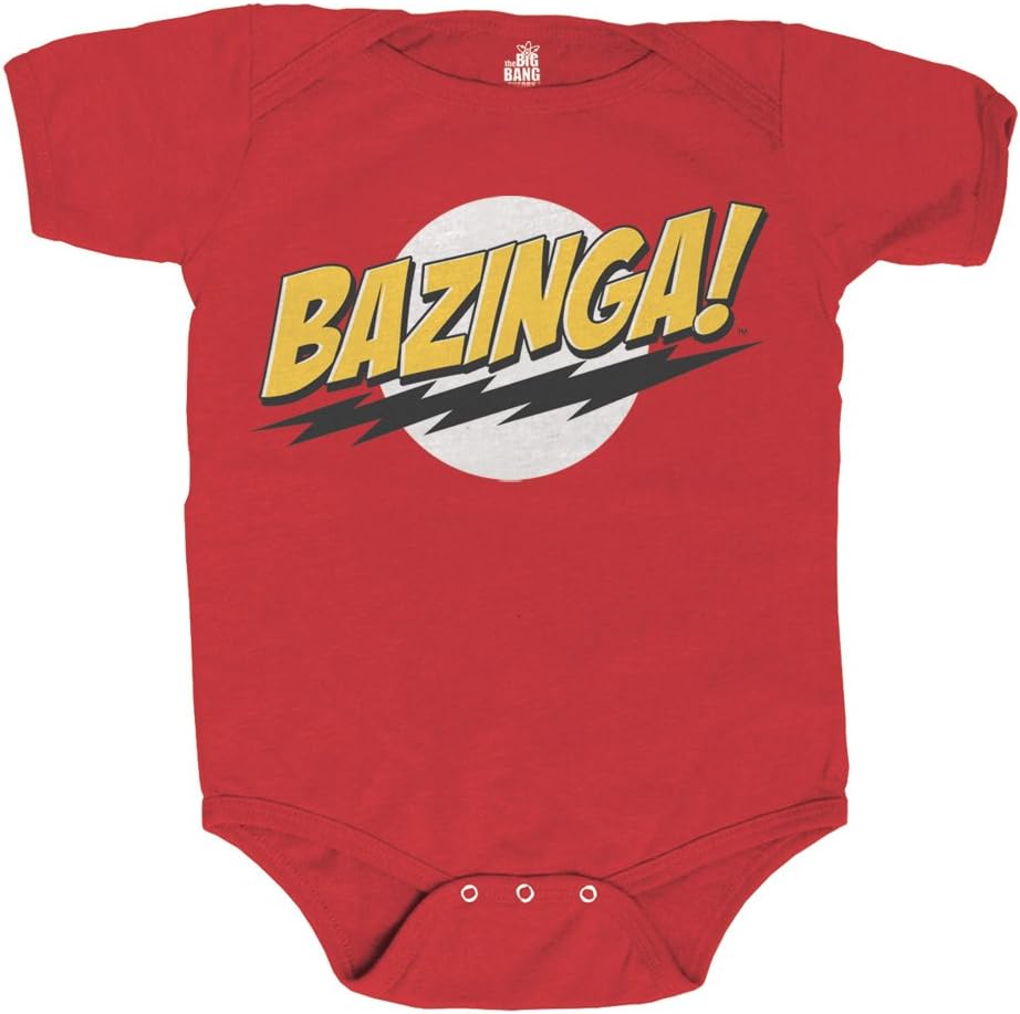 The Big Bang Theory Bazinga! Red Baby Infant Romper Onesie (6 Months)