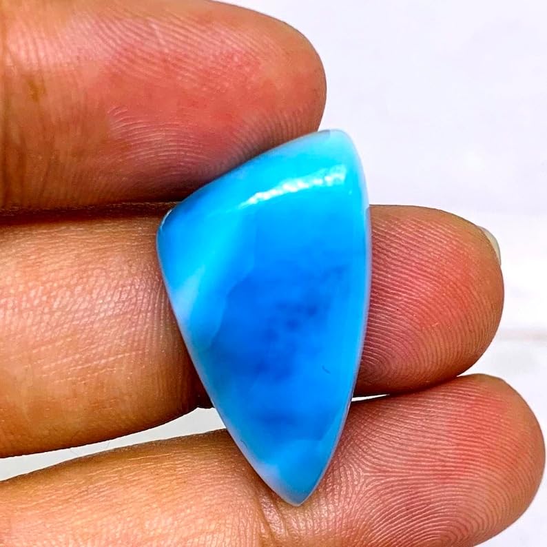 Cabochon Larimar triangle 28x15x6mm pour création de bijoux de litothérapie - 3