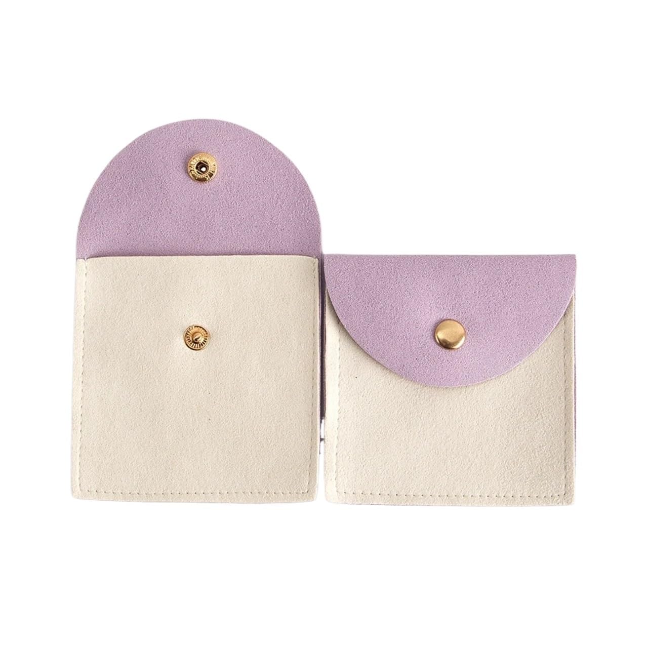 Mlyvax 15pcs Bulk Suede Velvet Microfiber Packaging Pouches Makeup Earrings Rings Trinkets Storage Bag Wedding(Purple)