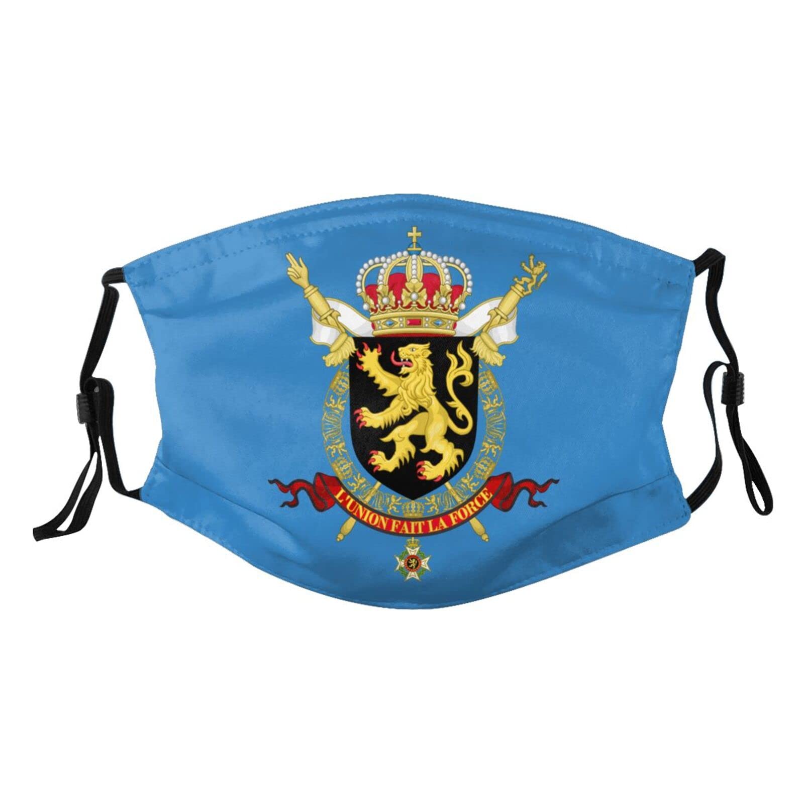 Coat of arms of Belgium Mask Protect Respiratory System Breathe with Peace of Mind Black