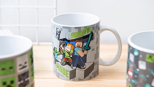 Miniatura 12 de Zak Designs Minecraft - Juego único de tazas de café de cerámica, tazas de café con mango cómodo para regalos de jugadores, aptas para lavavajillas