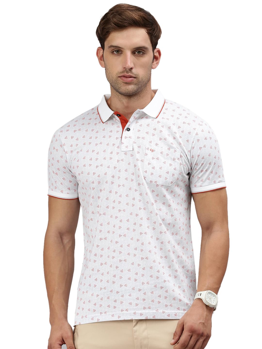 classic polo Men's Half Sleeve Polo Neck Slim Fit All Over Print Cotton T-Shirt-picture-6