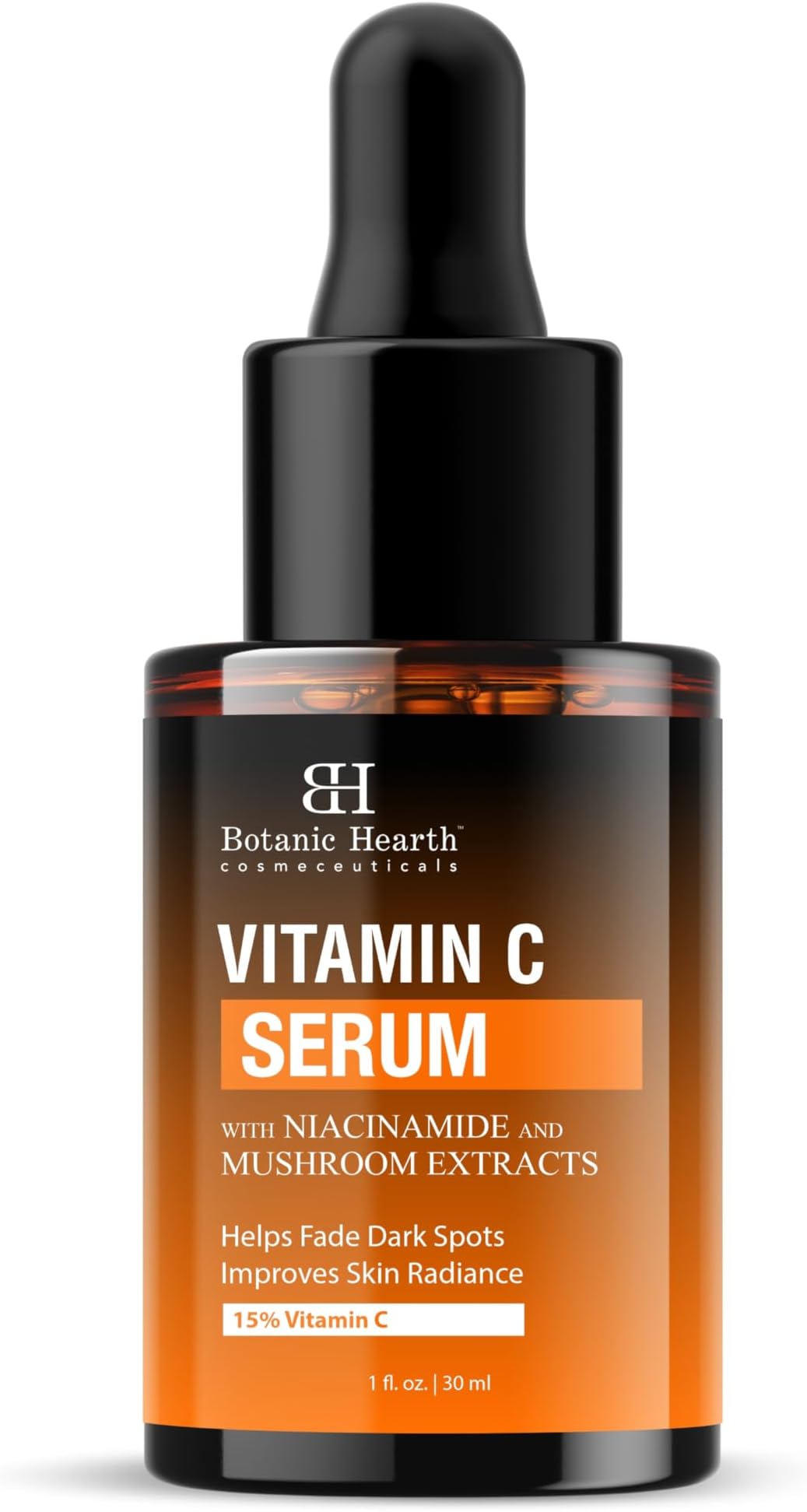 Botanic Hearth 15% Vitamin C Face Serum with Niacinamide, Hyaluronic Acid, Allantoin, Cica, Ferulic Acid & Vitamin E | Targets Dark Spots, Sun Damage, Wrinkles to Brighten & Even Tone Skin| 1fl oz