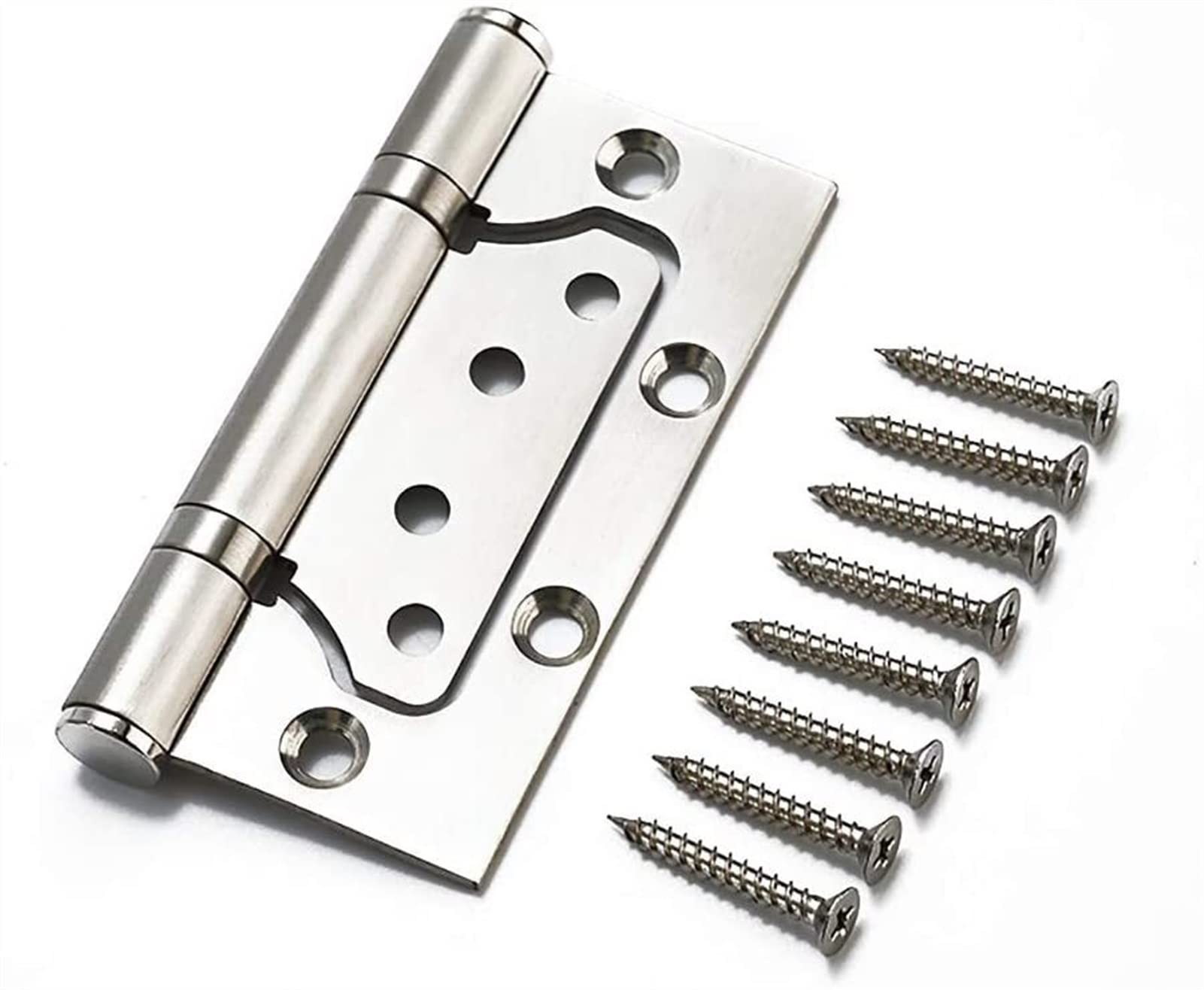 4 "100mm Imagen de Acero Inoxidable de Las bisagras Dormitorio de la Puerta de la Puerta de Madera Ranura Libre Espesada con el rodamiento de Mudo de 4 Pulgadas Bisagra de la Puerta (Color : Silver)