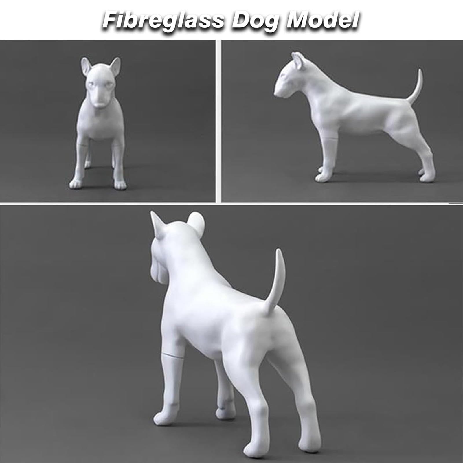 Modello di manichino per cani Bull Terrier, espositore per abbigliamento per animali domestici, con gambe staccabili, per fotografia e uso in negozio di animali, statua realistica per cani