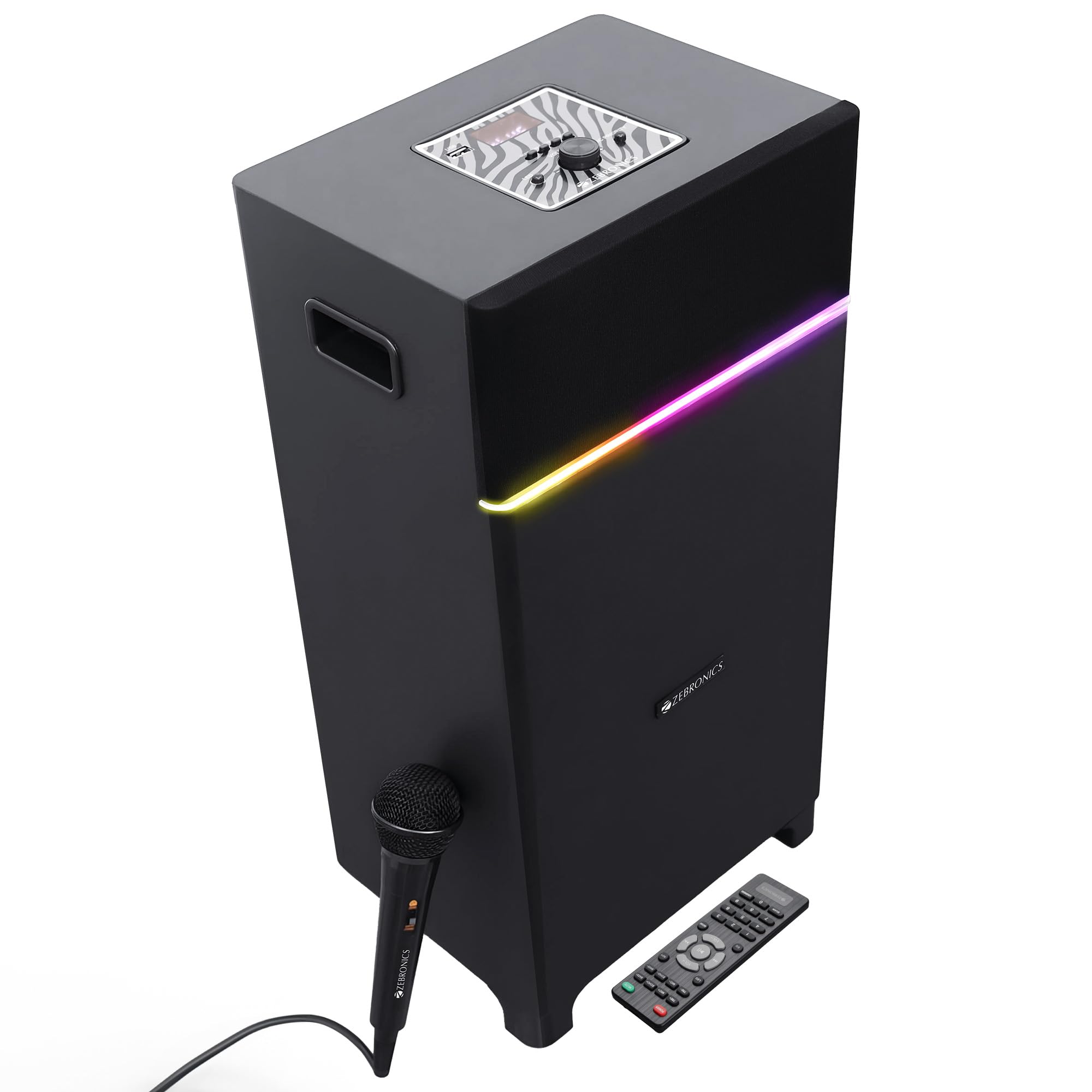 ZEBRONICS New Launch Beast 501 Bluetooth Party Speaker, 80 Watts, Bluetooth v5.1 | USB | FM | AUX, Dual Mid Range Drivers + 6.5" Subwoofer Driver, Powerful Bass, Karaoke, 6.3mm MIC Input, RGB LED (B0DDHJ9WF8) Amazon Price History, Amazon Price Tracker