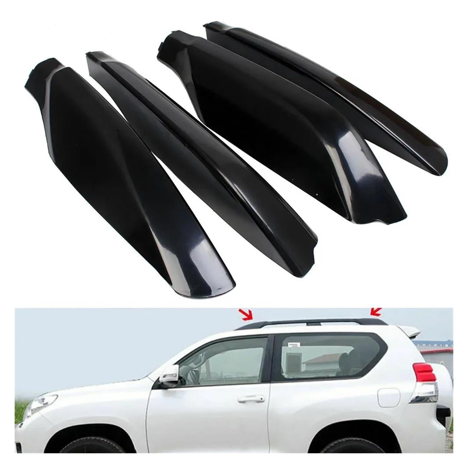 Dachrelings 4 Stücke Dach Rack Abdeckung Dach Bar Dach Schiene Ende Shell Ersetzen Für Toyota Für Land Für Cruiser Für Prado 150 FJ150 2010-2019 Dachträger