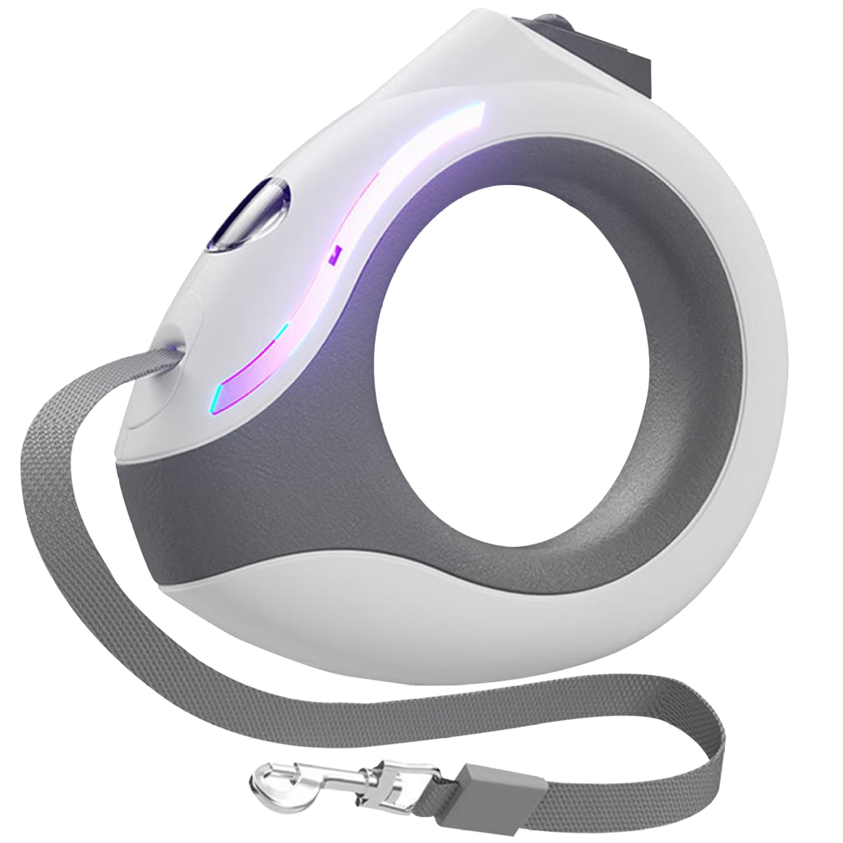 Laisse rétractable mains libres pour chien avec lampe de poche – Poignée ronde de 299,7 cm, verrouillage, lumière respirante