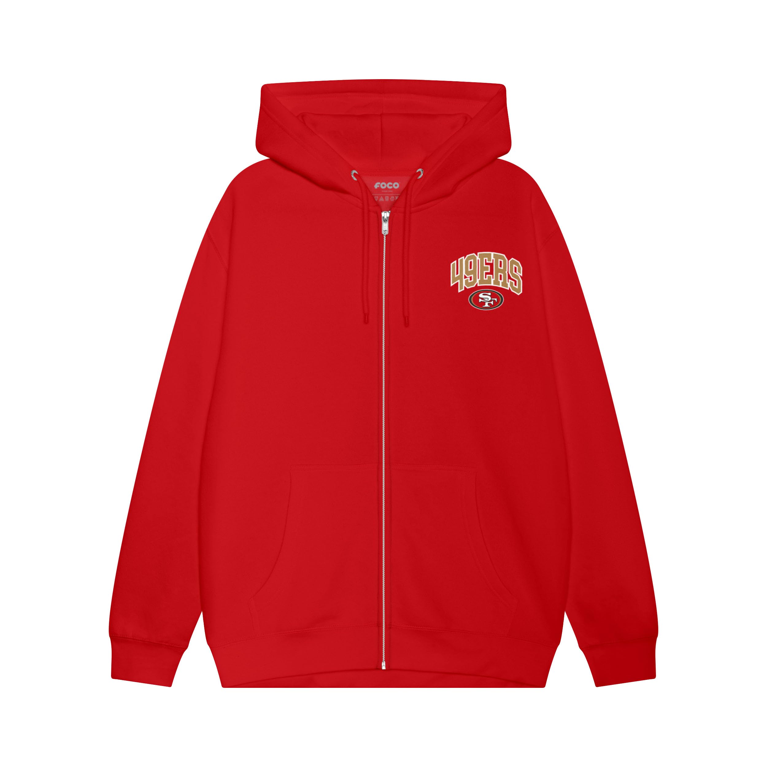 FOCO NFL Team Logo Arched Wordmark Zip Up Hoodie
