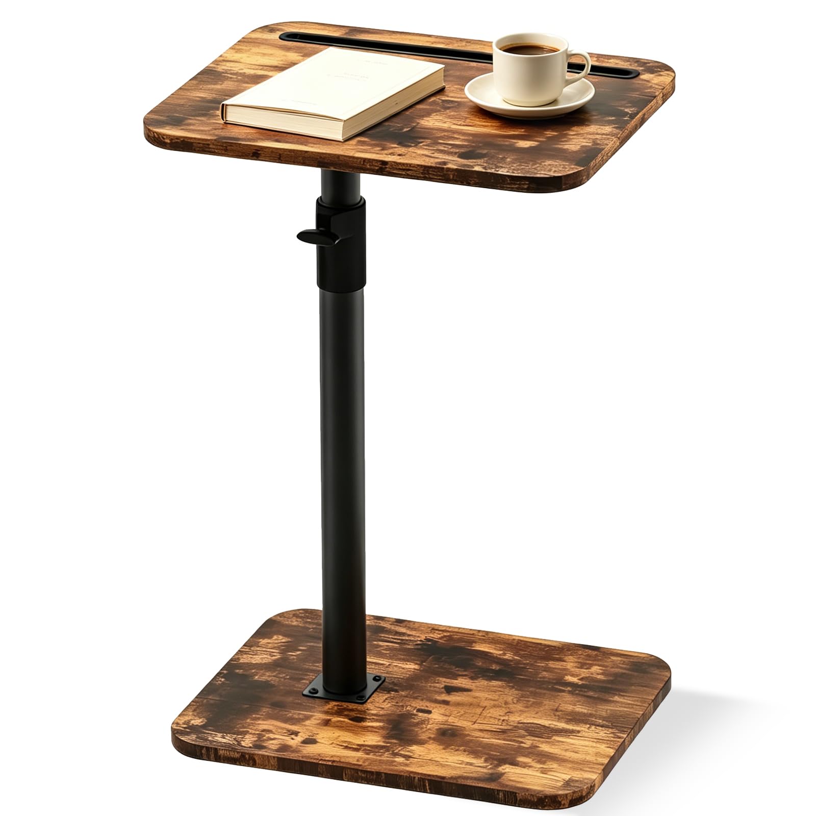 MOXYOY Side Table Adjustable Height, 360° Swivel, Small C Shaped Side Table