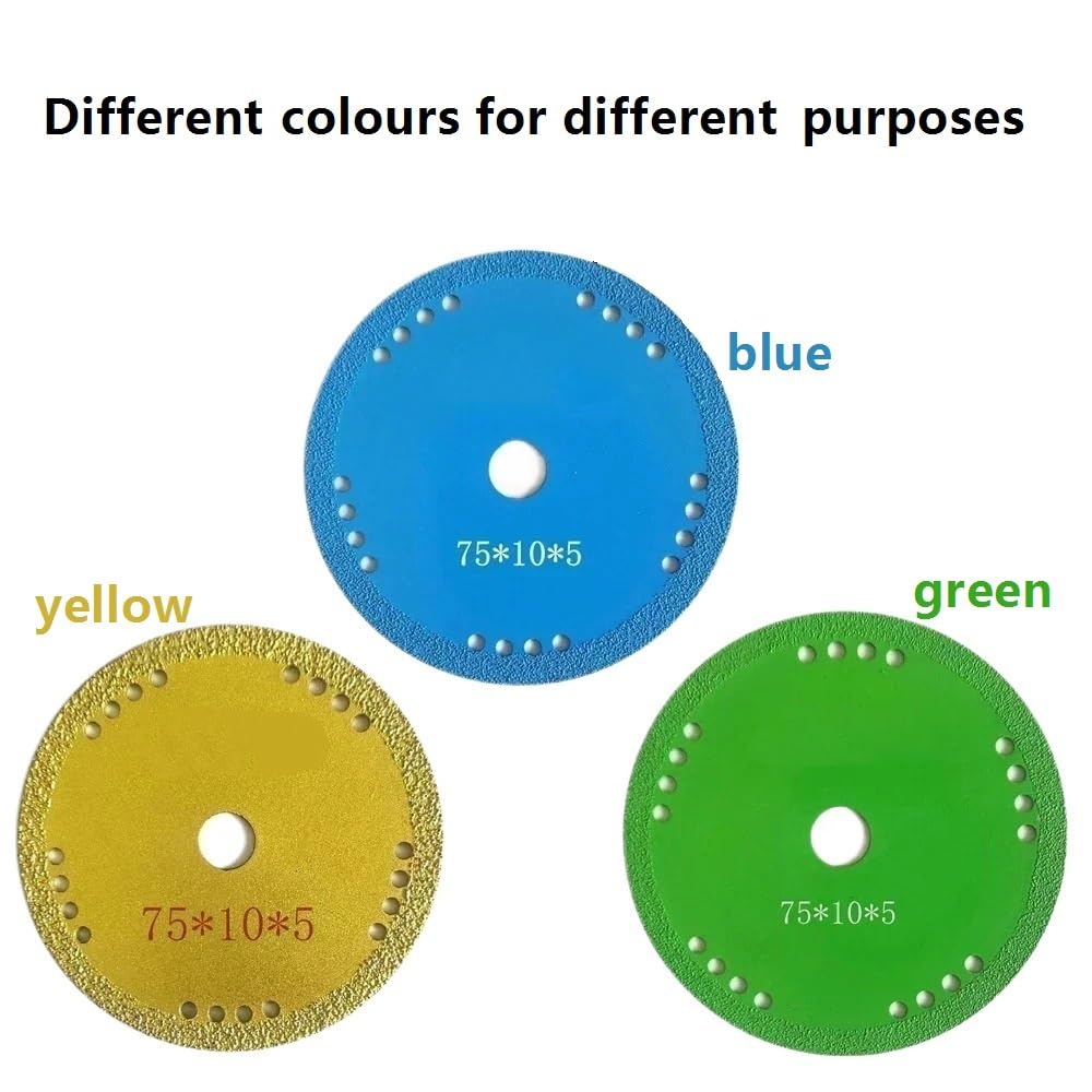 Ostrza do cięcia szkła, 3-calowa diamentowa tarcza tnąca do płytek szklanych, metalowego, ceramicznego marmuru jadeitowego(Yellow)