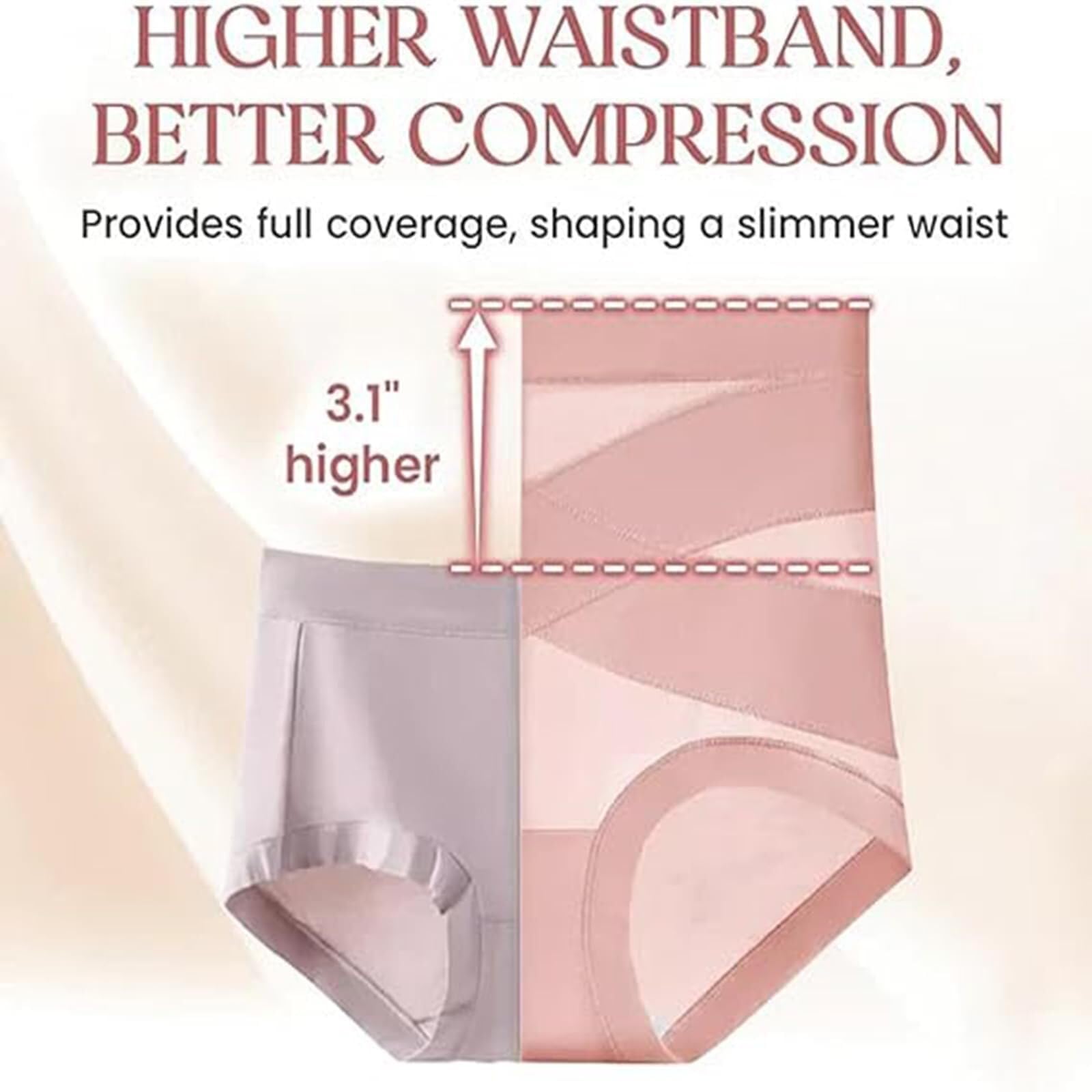 CMBSSTFC Damen-Slips zur Bauchdeckenstraffung mit hoher Taille, körperformender, hüfthebender, Nahtloser, bequemer Slip aus Reiner Baumwolle